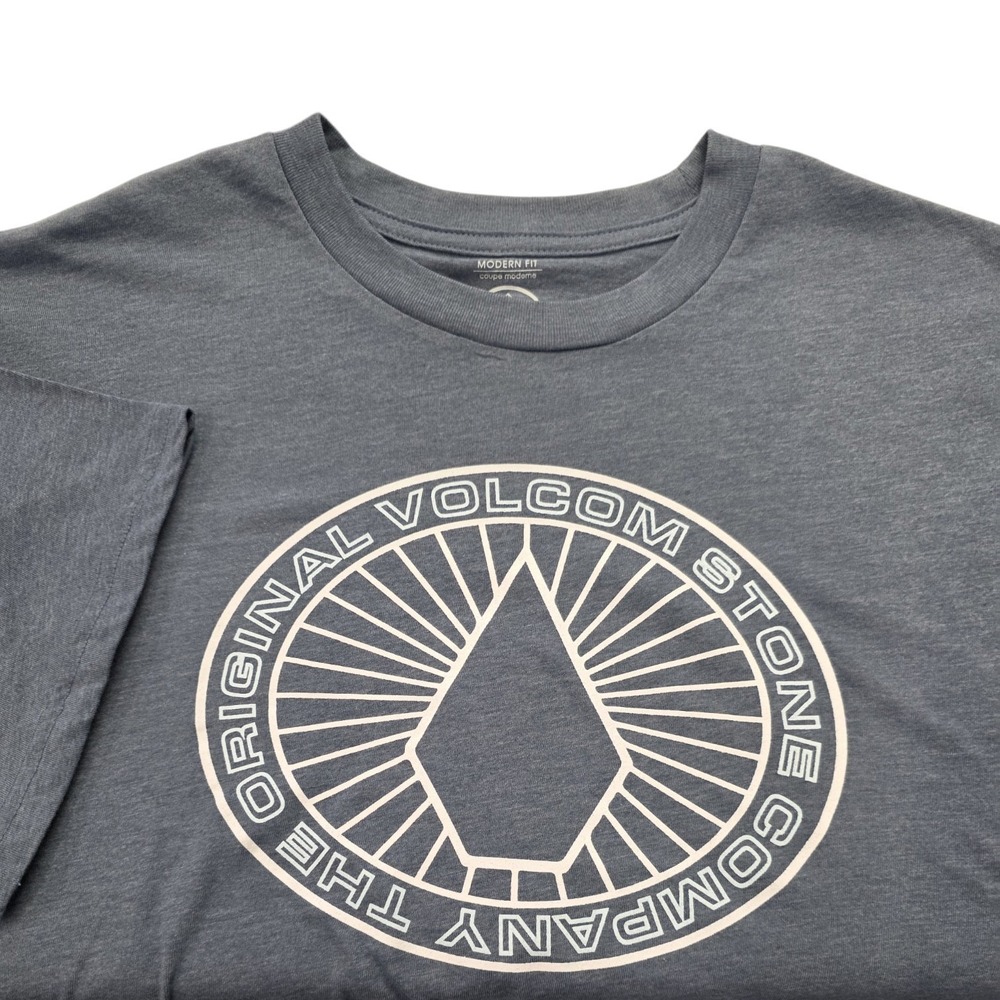 NewVolcom Short Sleeve Logo Graphic Print Crew Neck T Shirt Mens 2XL Blue